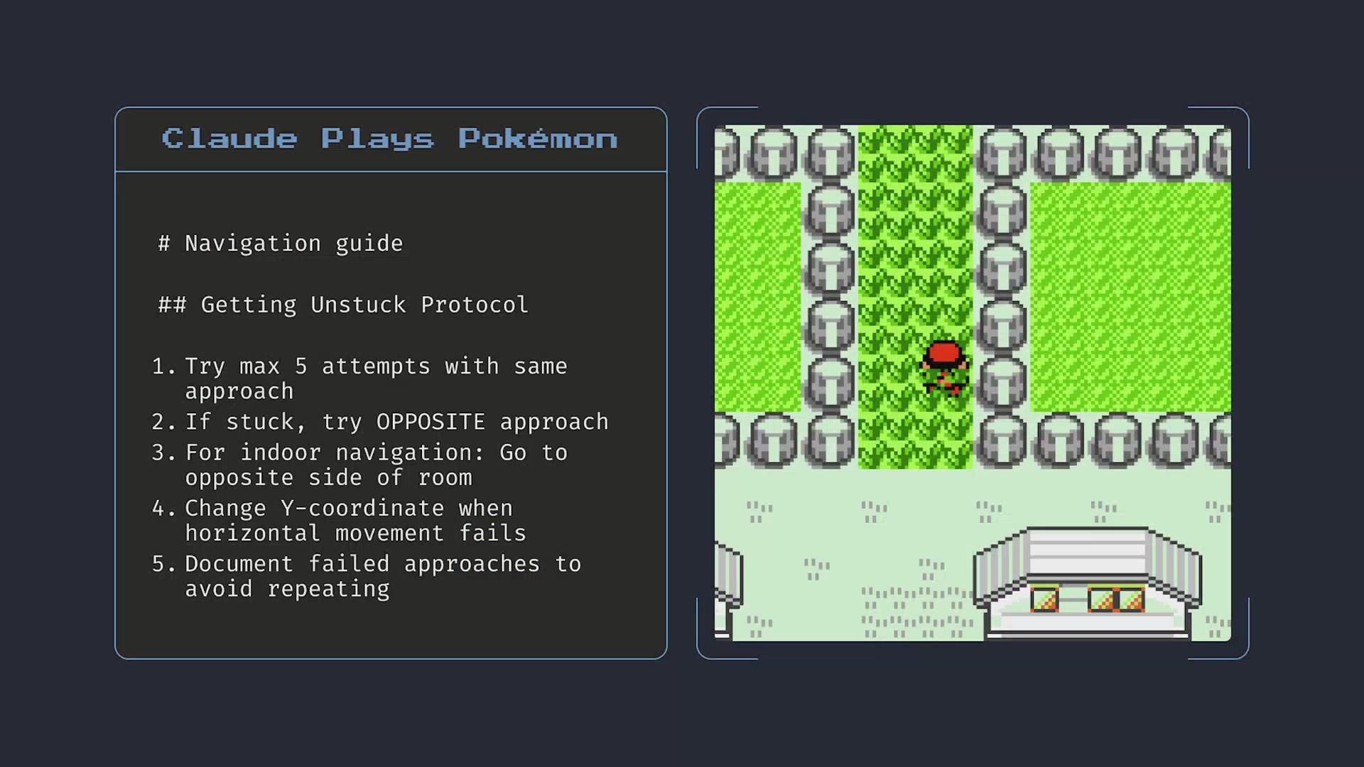 Claude Opus 4 learning to play Pokemon and creating navigation guides