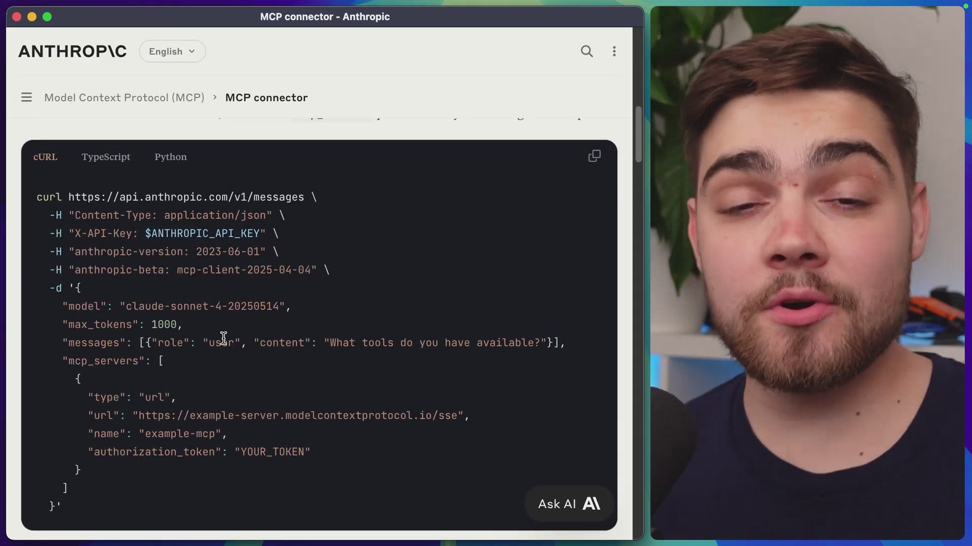 Documentation for connecting remote MCP servers via Claude API